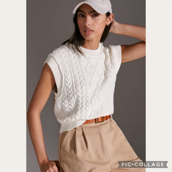 Anthropologie Jackets & Blazers - :Price Firm: Anthropologie Maeve Cable Knit Vest